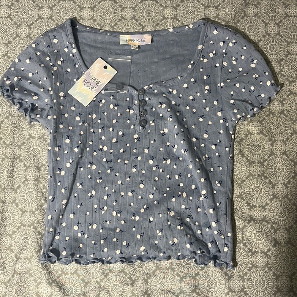 Hippie Rose floral cropped tee